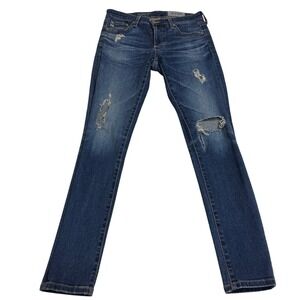 Adriano‎ Goldschmied Jeans Womens 26 Blue Legging Ankle Super Skinny Distressed